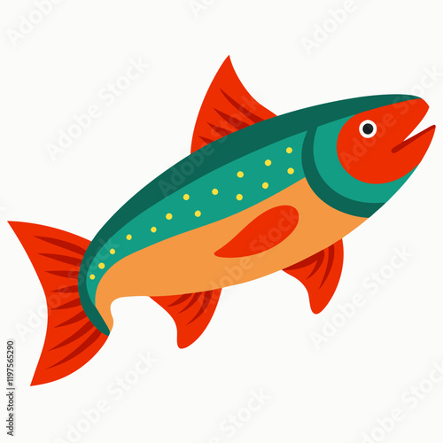 vector illustration of trout