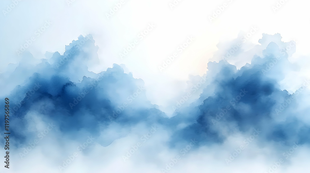 Serene Blue and White Cloudscape: A Dreamy Abstract Background Serene Blue and White Cloudscape: A Dreamy Abstract Background
