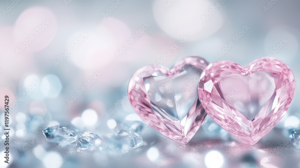 Two soft pink hearts rest gently on a table, symbolizing love and affection, creating a delightful ambiance perfect for Valentine's Day celebrations. Two soft pink hearts rest gently on a table, symbolizing love and affection, creating a delightful ambiance perfect for Valentine's Day celebrations.
