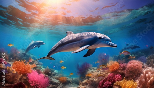 coral reef with fish