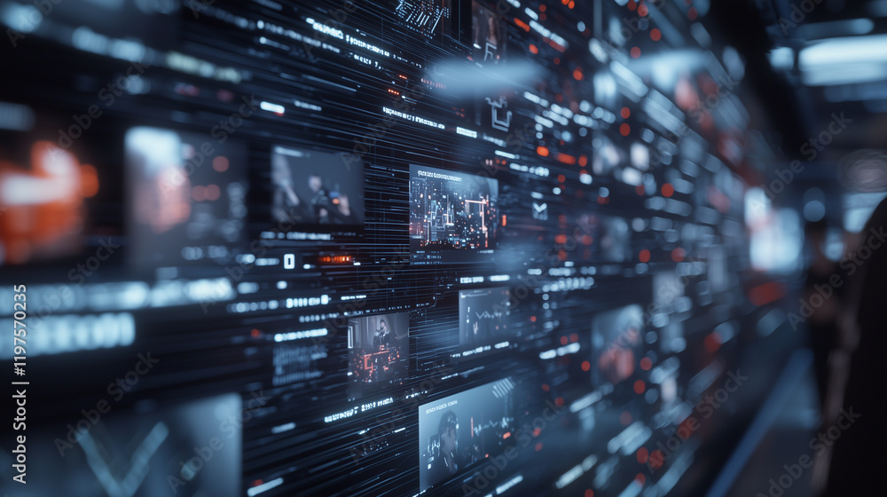 Obraz premium Futuristic Digital Interface for Big Data Visualization