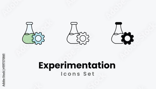 Experimentation  Icons thin line and glyph vector icon stock illustration