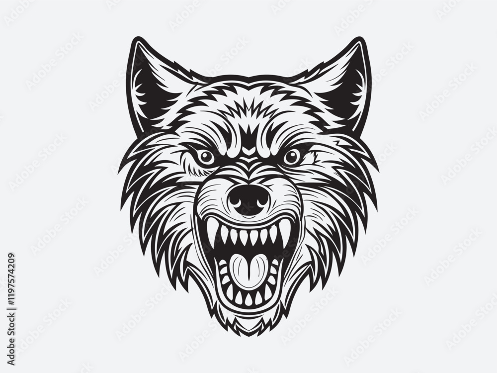 Fototapeta premium Tiger silhouette vector art Illustration file