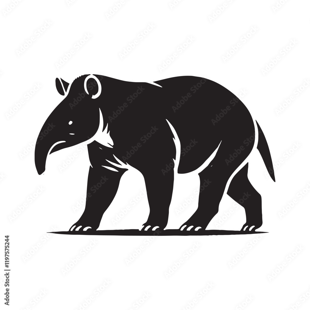 Fototapeta premium Creative takin silhouette for modern media uses - Takin illustration - minimallest takin vector 