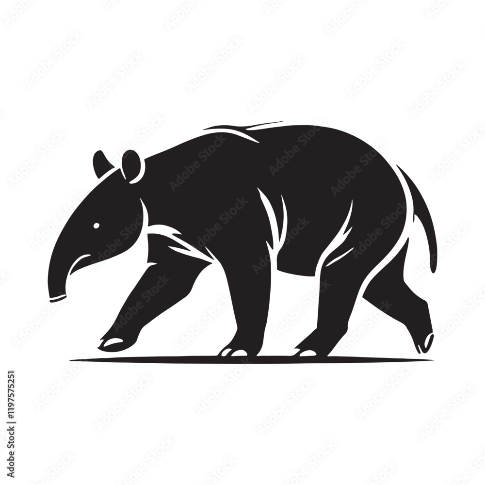 Obraz premium Minimalistic takin silhouette for contemporary digital projects - Takin illustration - minimallest takin vector