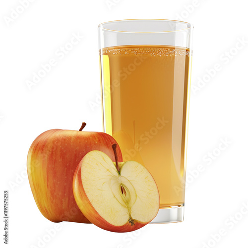 A glass of apple juice with fresh apples a delicious and healthy drink perfect for any occasion