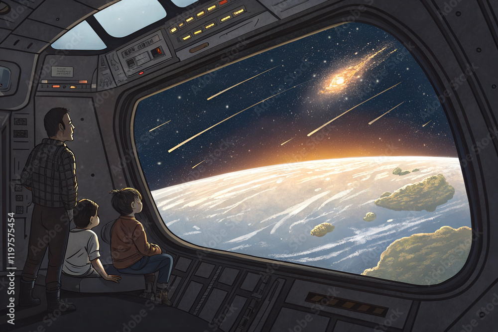 We soar through orbits,
Along paths less traveled,
Through a expanse stitched with meteorites.
Risk and courage are justified,
As cosmic melodies
Drift into our business-like conversations.