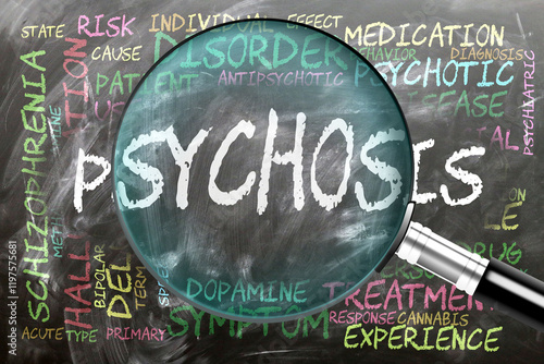 Tablou pe pânză Psychosis being studied, examined - under close inspection