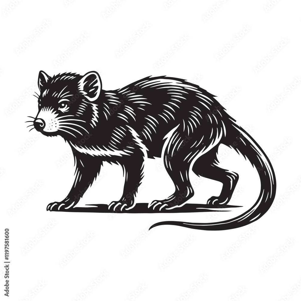 Obraz premium Creative Tasmanian Devil silhouette for modern artistic applications - Tasmanian Devil illustration - minimallest Tasmanian Devil vector 