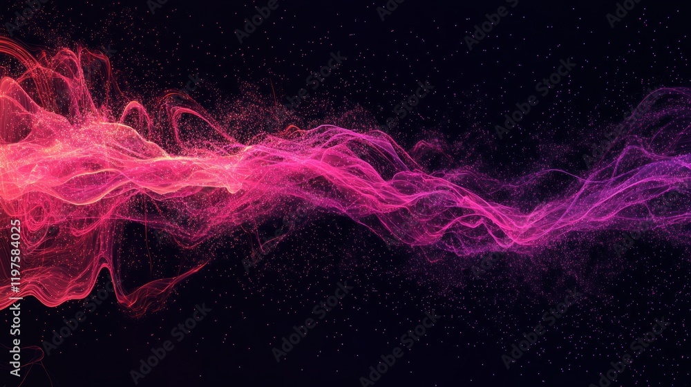 Fototapeta premium Abstract Pink and Purple Nebula Cosmic Wave