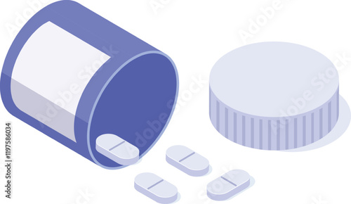 Open pill bottle spilling colorful pills onto a white surface, with the cap resting nearby, illustrating themes of medicine, healthcare, and pharmaceutical concepts