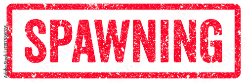 Foto Spawning Stamp Transparent Seal, Red Grunge Spawning Word Rubber Stamp Seal
