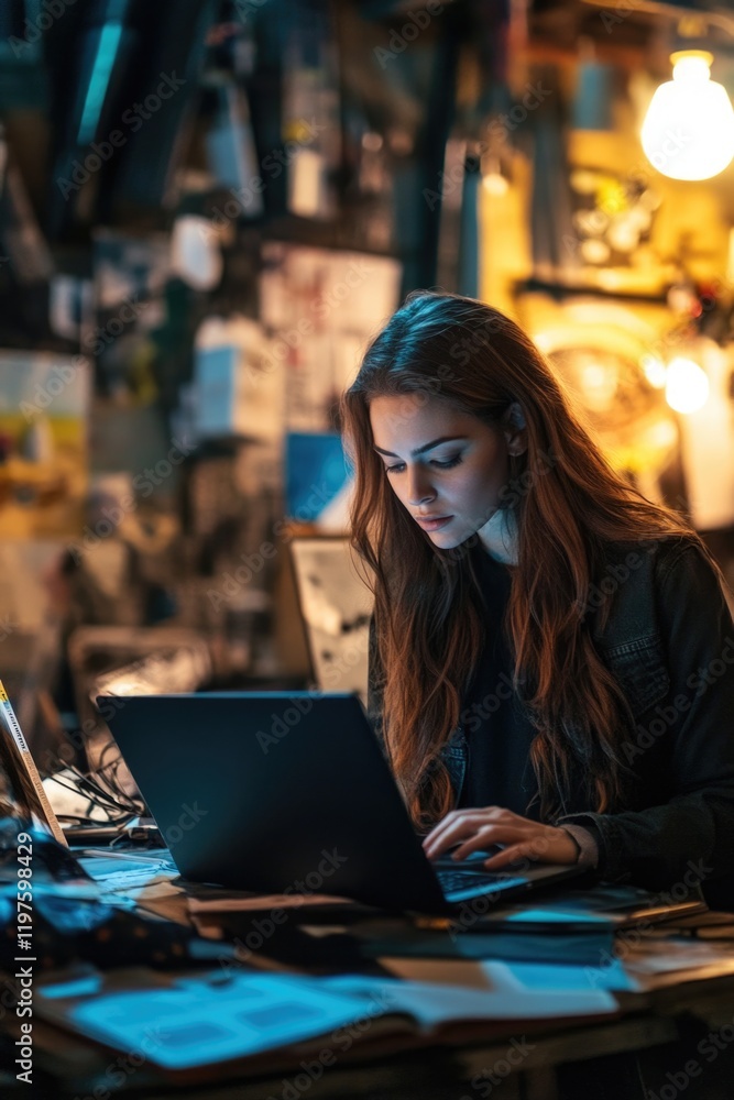 Woman working on laptop Woman working on laptop
