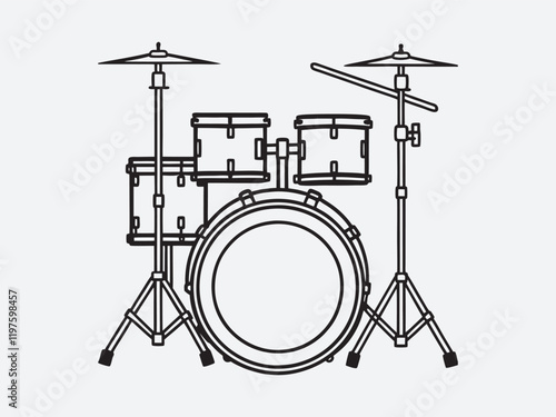 Drum silhouette vector art Illustration file