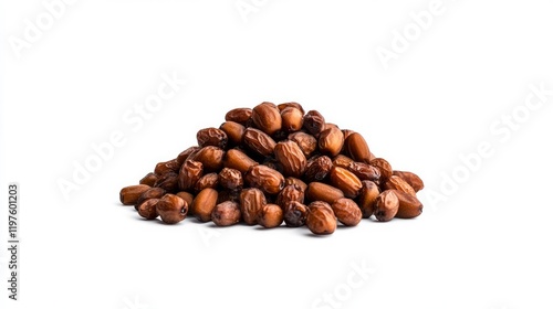 Barhi dates from Saudi Arabia A pile of sweet dried Barhi rot hub dates isolated on a white background photo