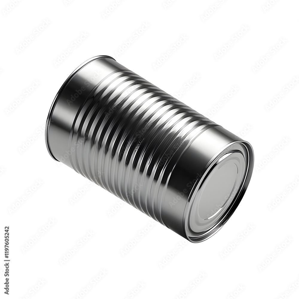 Metal tin can cylindrical, silver Metal tin can cylindrical, silver