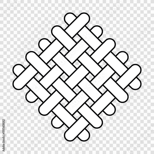 Interlacing Threads Fabric Pattern in Outline Style