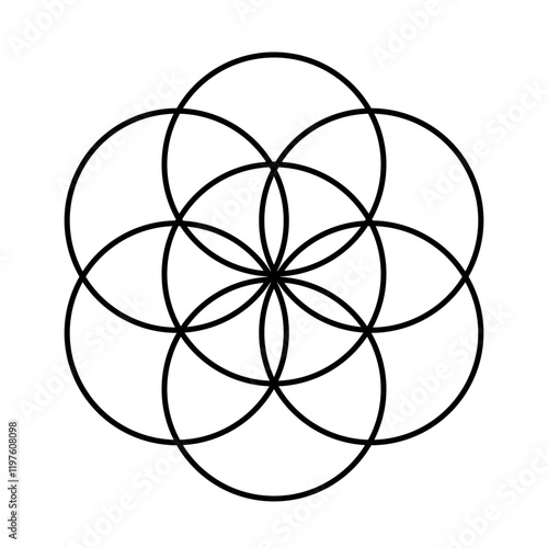 Seed of Life with Protective Coat, Sacred Geometry Symbol