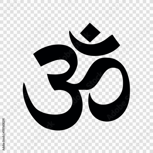 Om or Aum Symbol in Bold Black Design