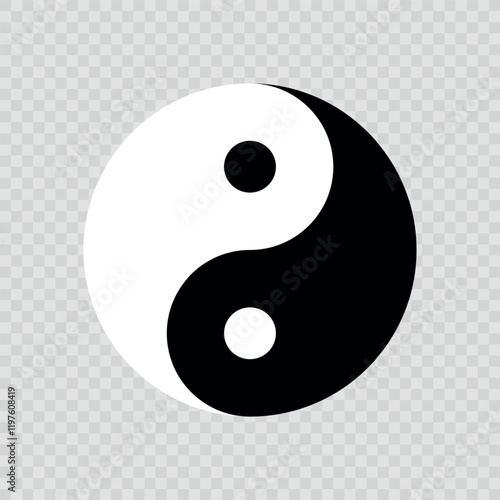 Yin Yang Symbol in Black and White Design
