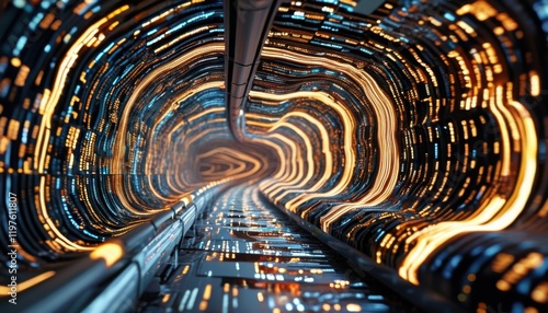 digital information super highway  concept inside Artificial Intelligence