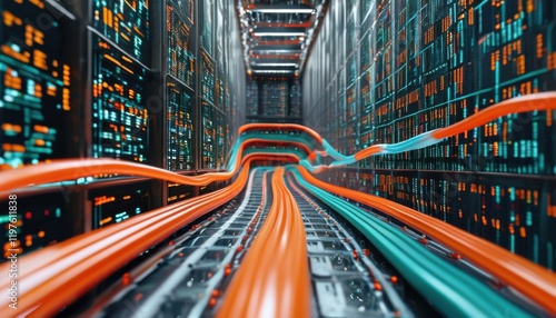 digital information super highway  concept inside Artificial Intelligence