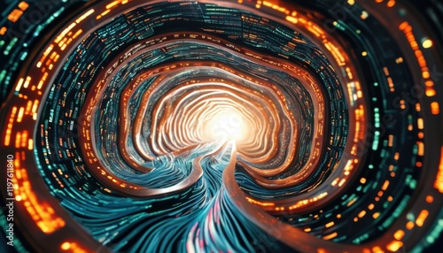 digital information super highway  concept inside Artificial Intelligence