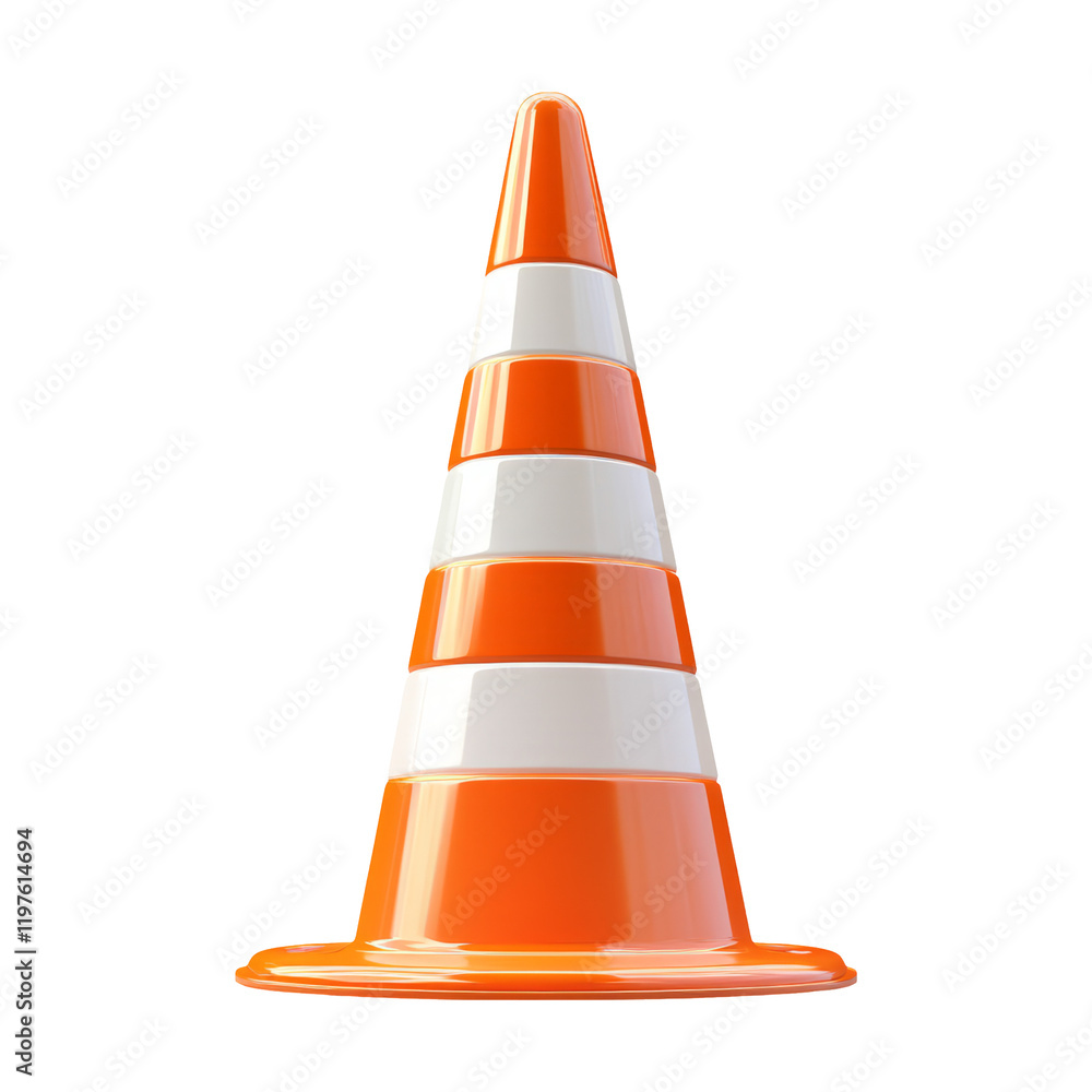 Traffic Cone on Transparent Background for Road Safety Concept Traffic Cone on Transparent Background for Road Safety Concept