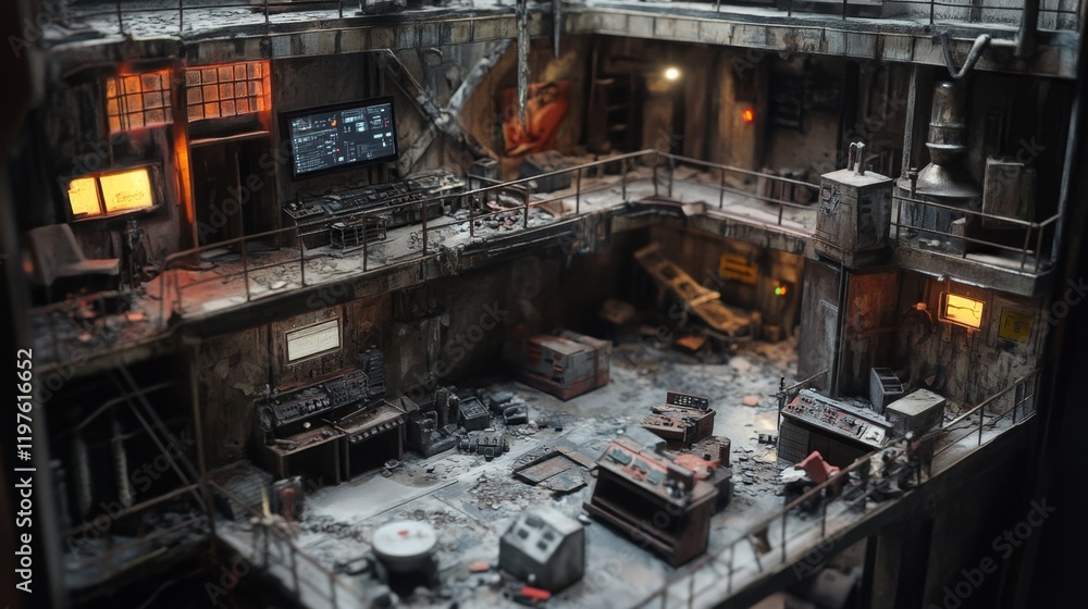 Post-Apocalyptic Industrial Control Room Diorama Post-Apocalyptic Industrial Control Room Diorama