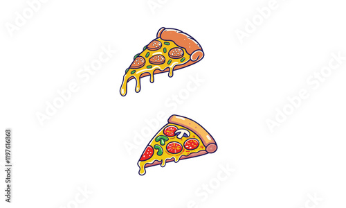 
A pizza vector is a graphic illustration of a pizza, typically designed in a clean, stylized, and flat format. It often features elements like a triangular slice or a whole pizza with toppings