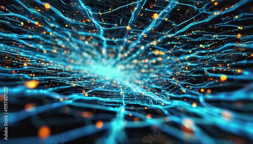 AI Data Stream Tunnel in Cyberspace  