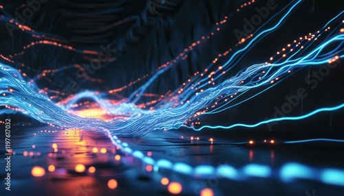 AI Data Stream Tunnel in Cyberspace  