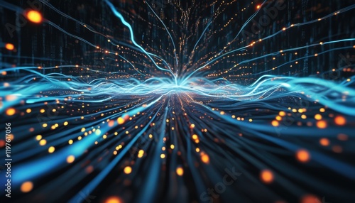 AI Data Stream Tunnel in Cyberspace  