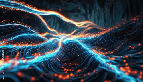 AI Data Stream Tunnel in Cyberspace  