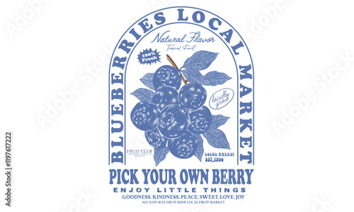 Sweet berry. Fresh Blueberries fruit print. Fruit club print design. Fruit local market. Blueberries fruit artwork. Organic food artwork for for t-shirt.