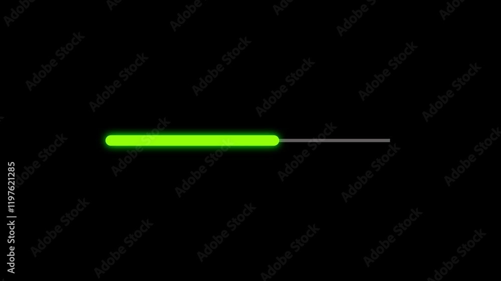 Green Loading bar downloading progress animation transfer 0-100 on black background.
Green Loading bar downloading progress animation transfer 0-100 on black background.