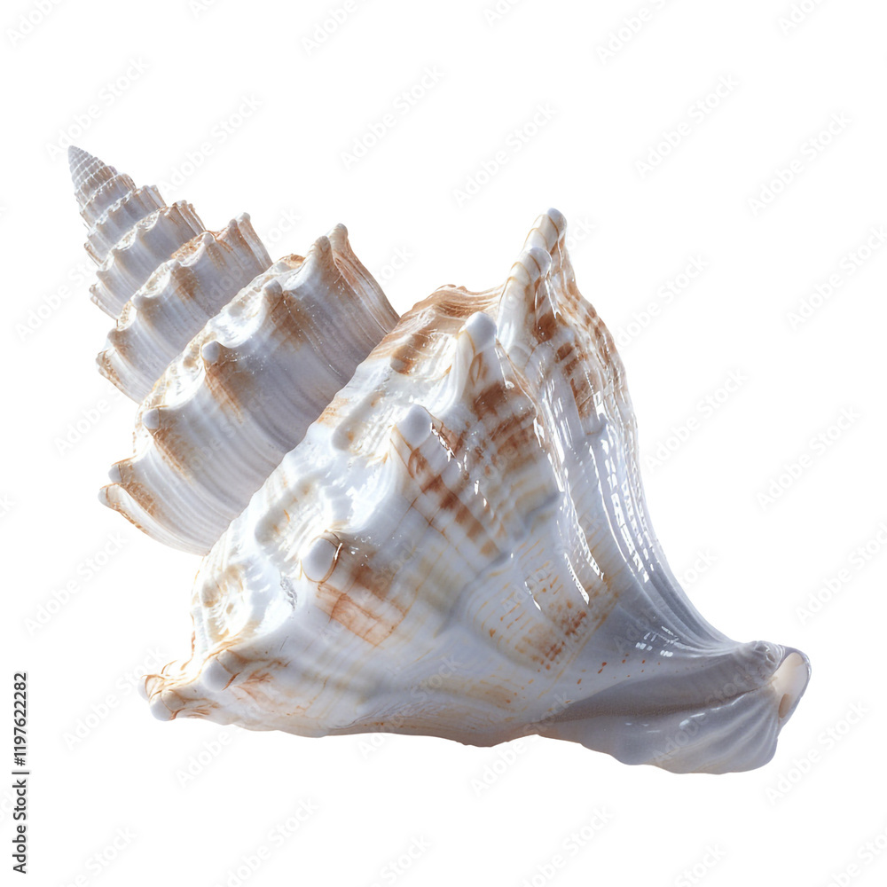 A large spiral seashell isolated on a white background showing intricate details and textures of the shell a beautiful ocean treasure A large spiral seashell isolated on a white background showing intricate details and textures of the shell a beautiful ocean treasure