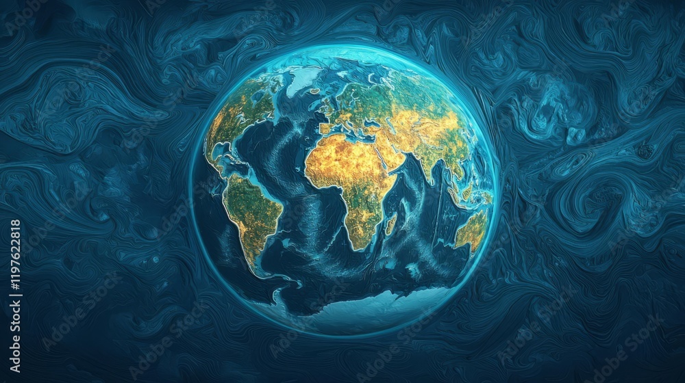 Obraz premium Vibrant depiction of Earth showcasing natural beauty and diversity.