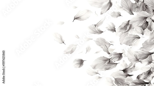 Falling Petals: A Monochromatic Watercolor Study of Delicate Floral Movement