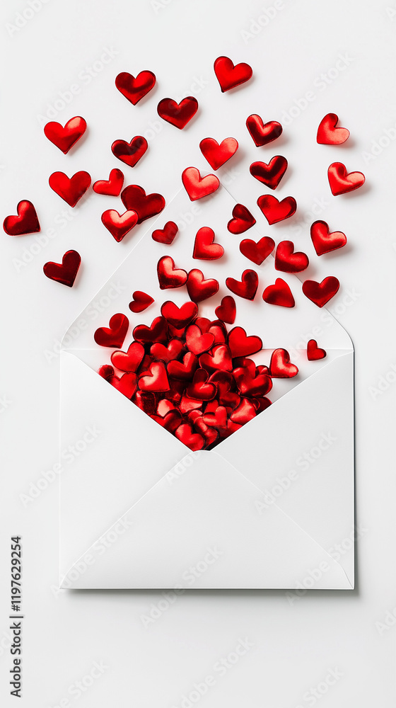 custom made wallpaper toronto digitalEnvelope with red hearts spilling out – love and romance concept