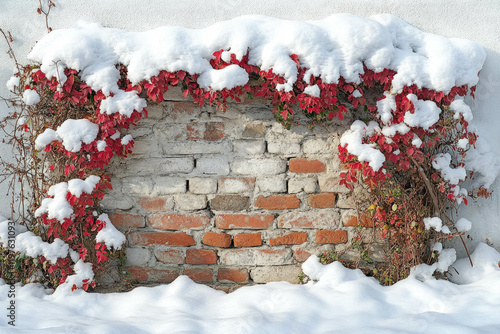 Brick Wall In Winter