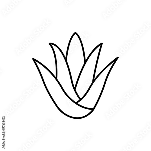 Aloe vera icon in liner stroke style