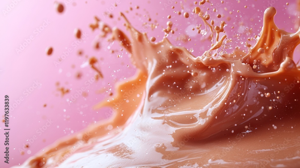 Fototapeta premium Chocolate Milk Splash: A Symphony of Brown