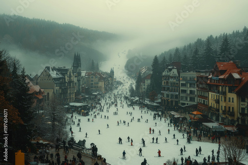 Fototapeta Naklejka Na Ścianę i Meble -  Skiing In Poland