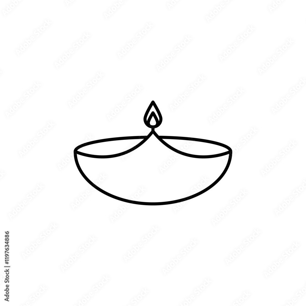 Diya icon in liner stroke style Diya icon in liner stroke style