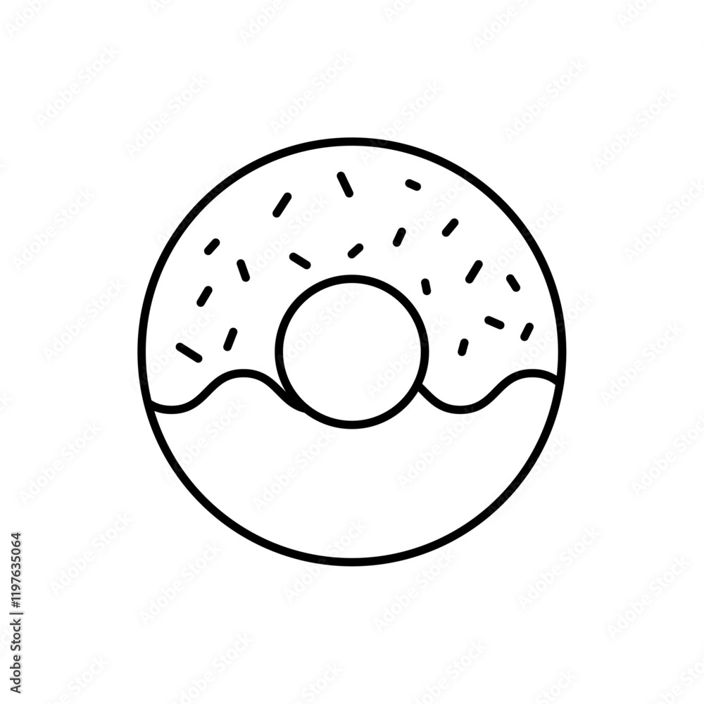 Fototapeta premium Doughnut icon in liner stroke style