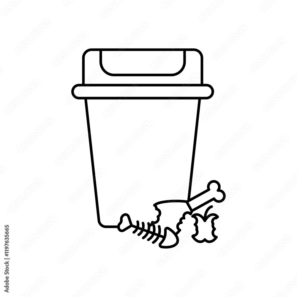 Food waste icon in liner stroke style Food waste icon in liner stroke style