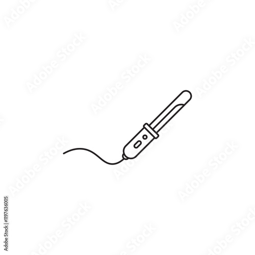 Hair curler icon in liner stroke style