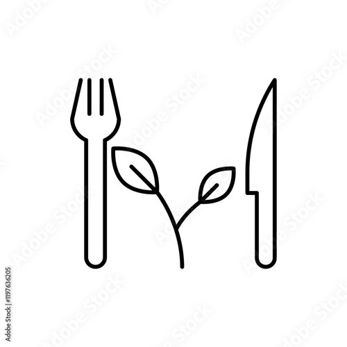 Healthy food icon in liner stroke style