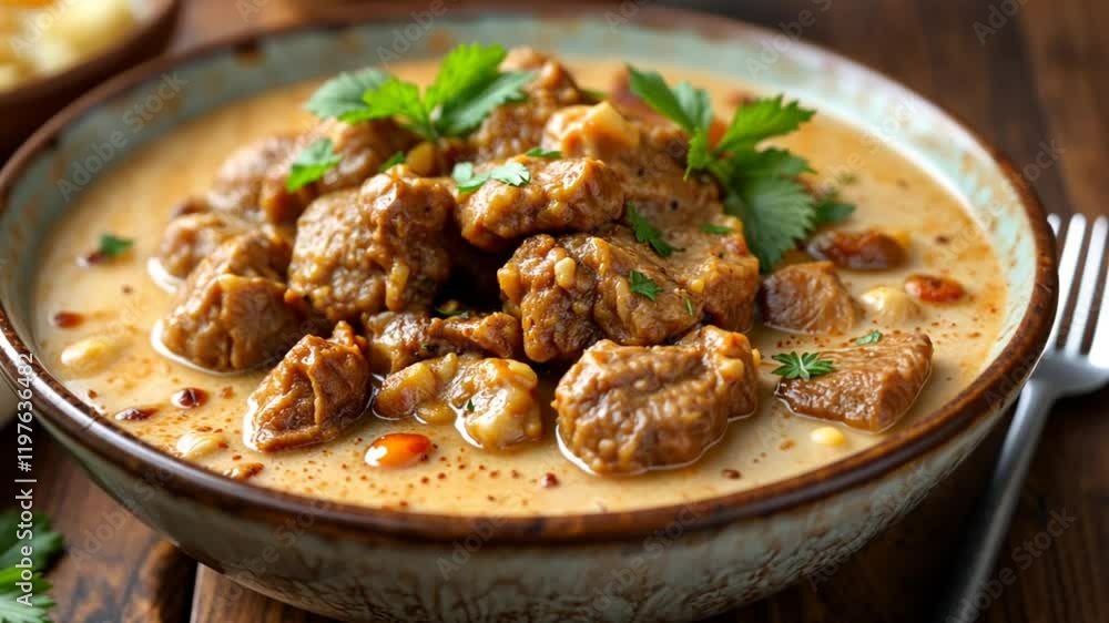 Delicious Creamy Meat Stew with Herbs Delicious Creamy Meat Stew with Herbs